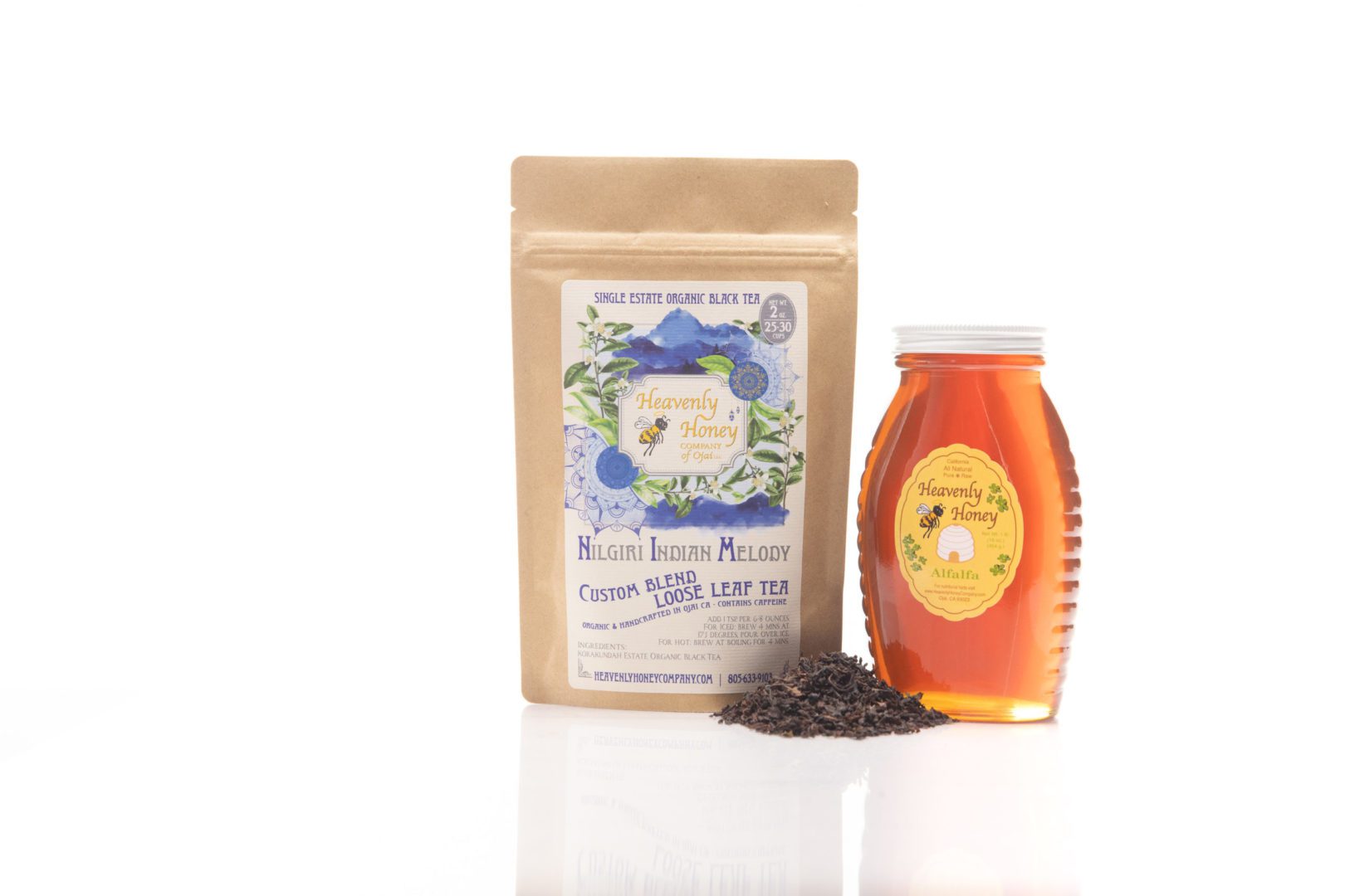 organic nilgiri black tea with raw alfalfa honey